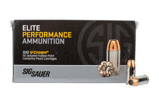 Sig Elite performance V-Crown 45 ACP 185gr JHP Box of 50 jacketed hollow point